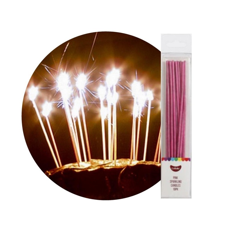 Sparkling Candles 18pk Pink