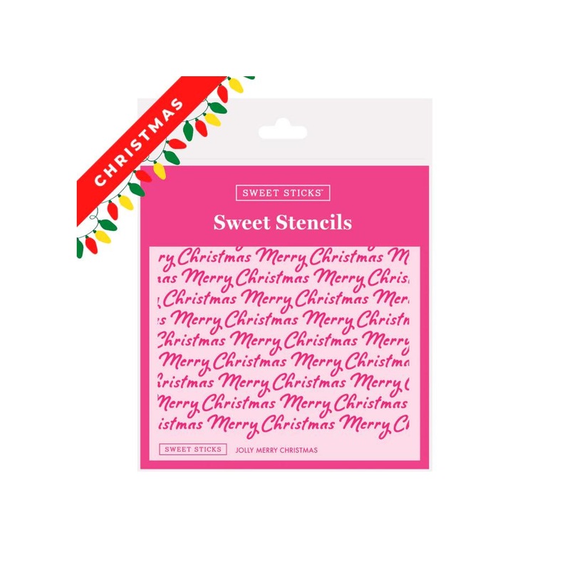 Sweet Sticks Stencil - Jolly Merry Christmas
