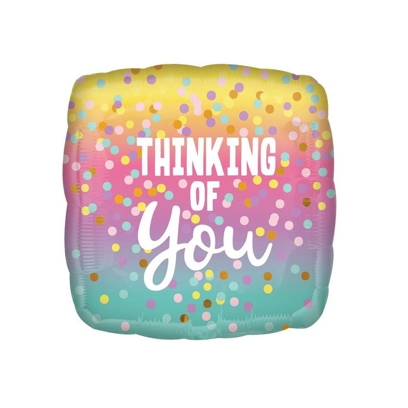 Thinking of You Pastel Dots Foil Balloon