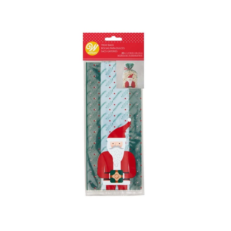 Wilton Santa & Holly Treat Bags 20pk