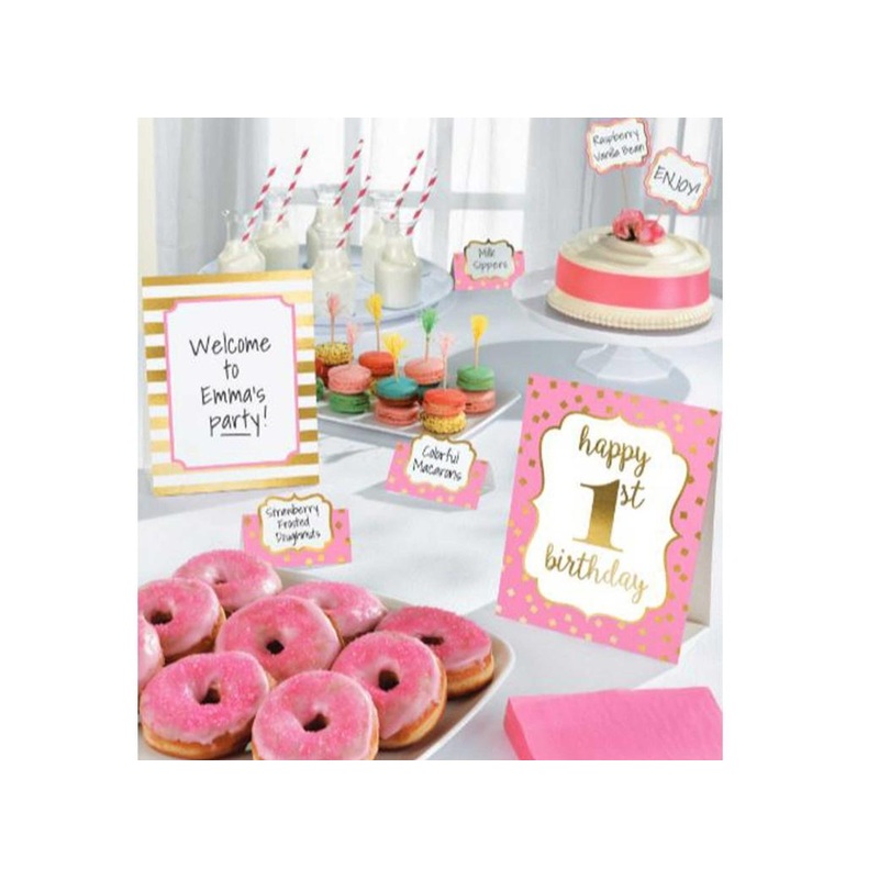 1st Birthday Buffet Decorating Kit - Pink