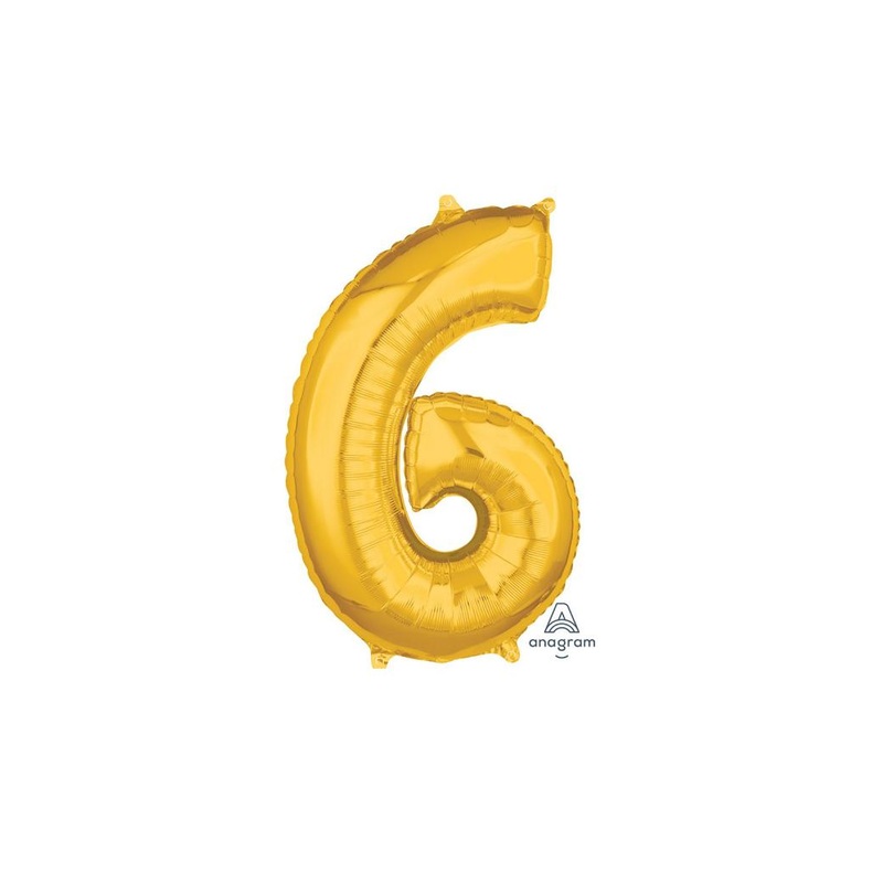 66cm Gold Number Balloon - 6