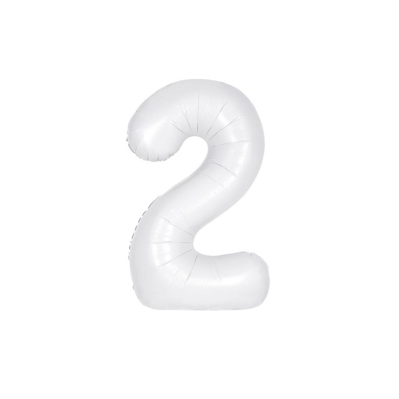 86cm Matte Bright White Foil Balloon - 2