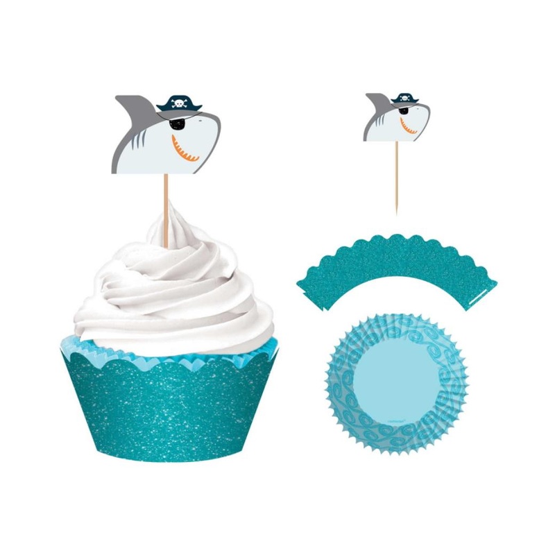 Ahoy Pirate Shark Cupcake Decorating Kit