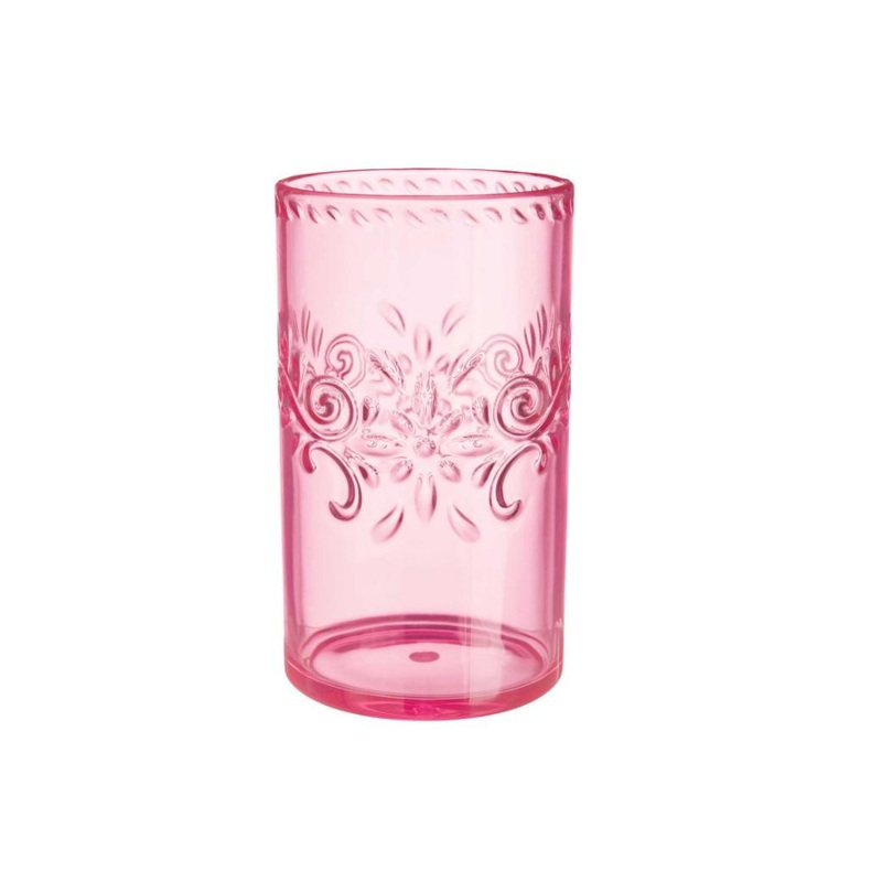 Boho Vibes Pink Floral Highball Tumbler
