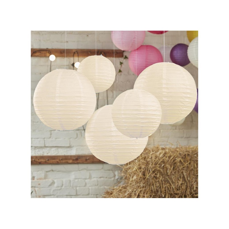Ivory Paper Lanterns 5pk