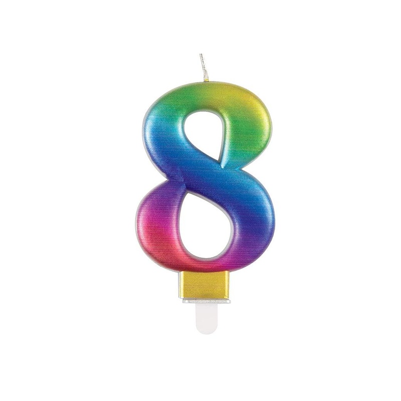 Metallic Rainbow Candle - No. 8