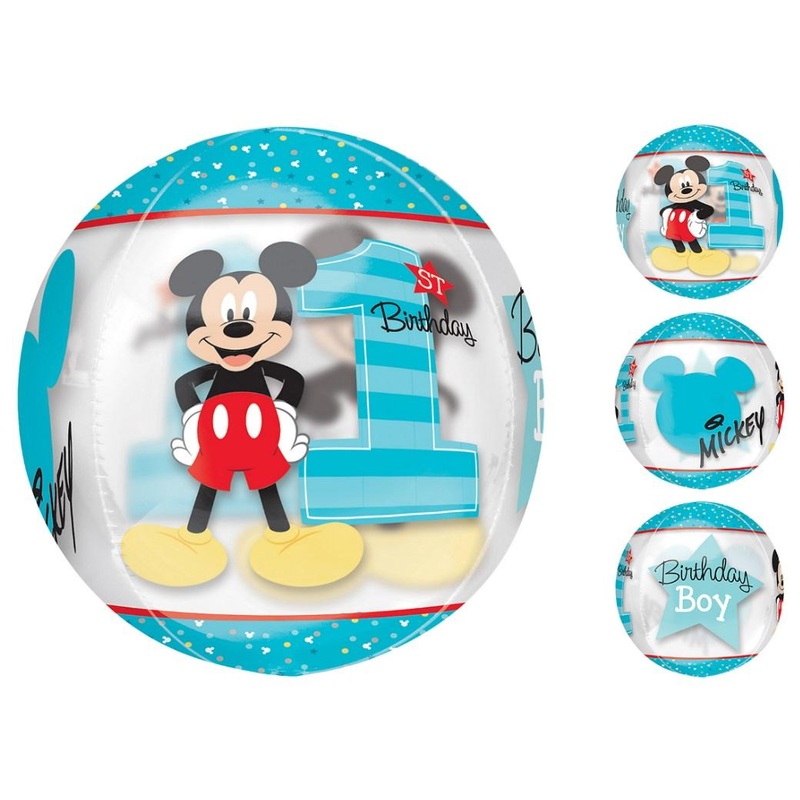 Mickey 1st Birthday Orbz Balloon