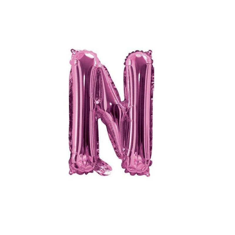Mini Hot Pink Foil Balloon - Letter N