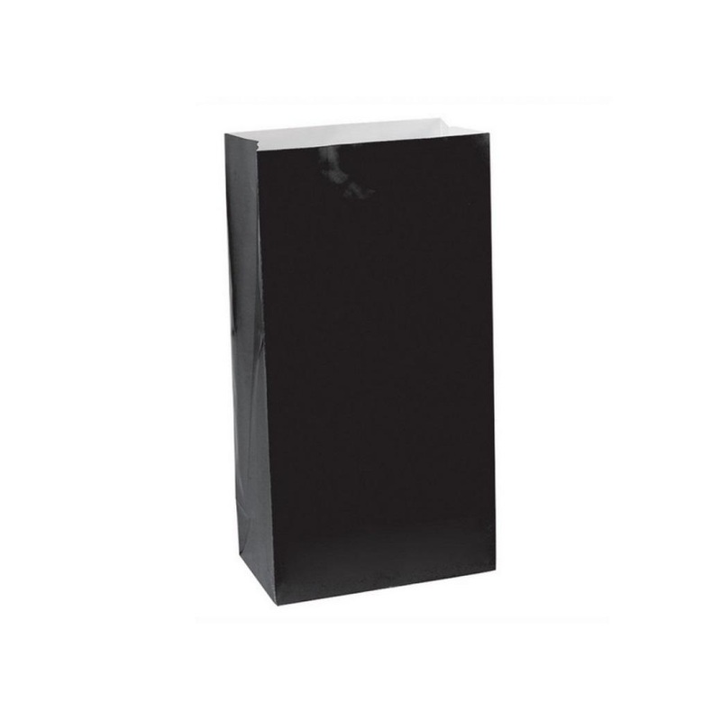 Paper Treat Bags 12pk Black