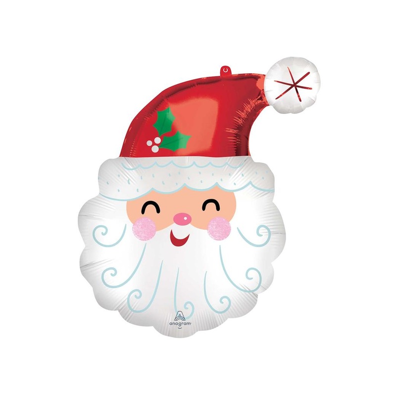 Smiley Santa SuperShape Foil Balloon