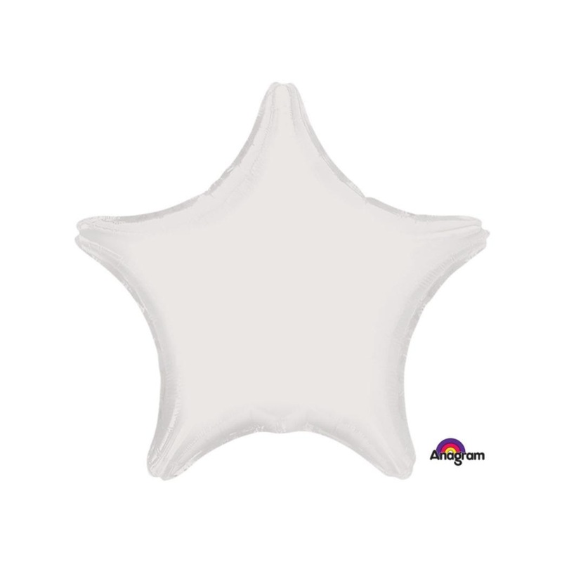 Star Shaped Foil Balloon - White