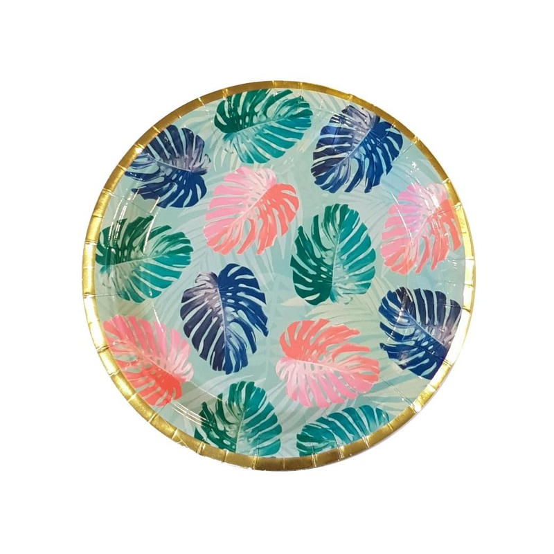 Tropical Gold Plates 8pk
