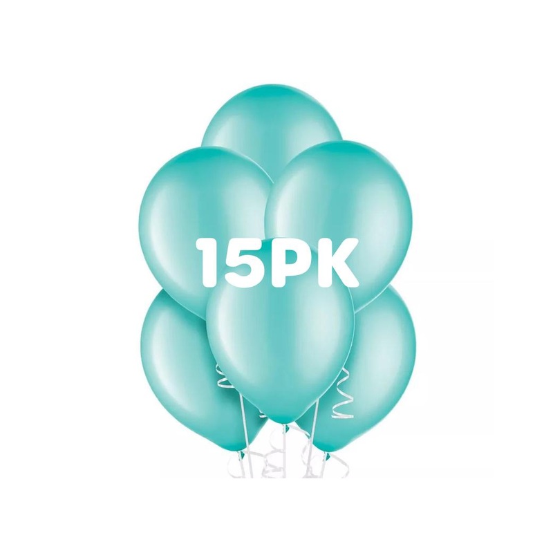 Value Balloons 15pk - Pearl Robin's Egg Blue
