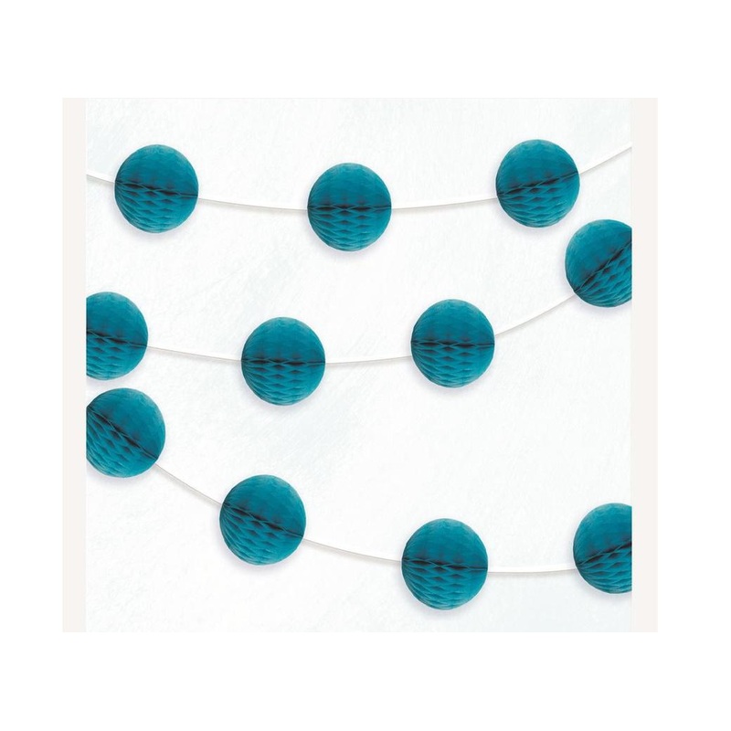 Honeycomb Ball Garland - Teal