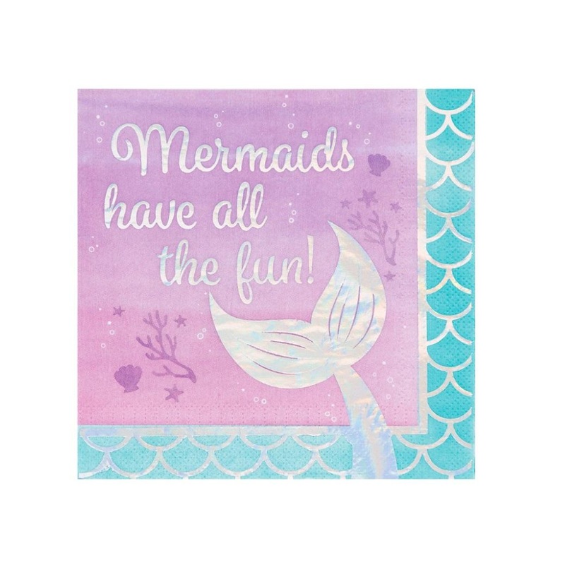 Mermaid Shine Mermaid Fun Lunch Napkins 16pk