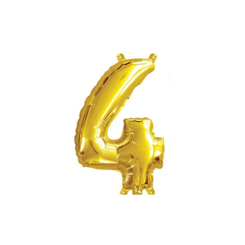 Mini Gold Foil Balloon - Number 4