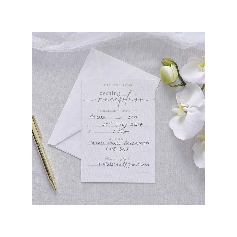 Modern Luxe Wedding Reception Invitations 10pk
