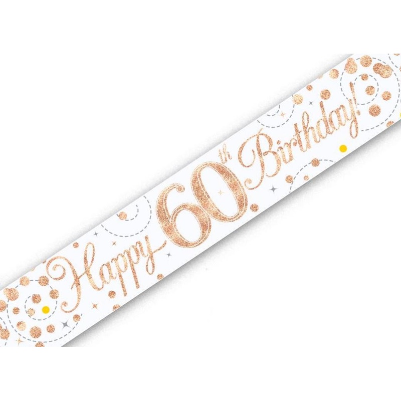Sparkling Fizz Happy 60th Birthday Banner