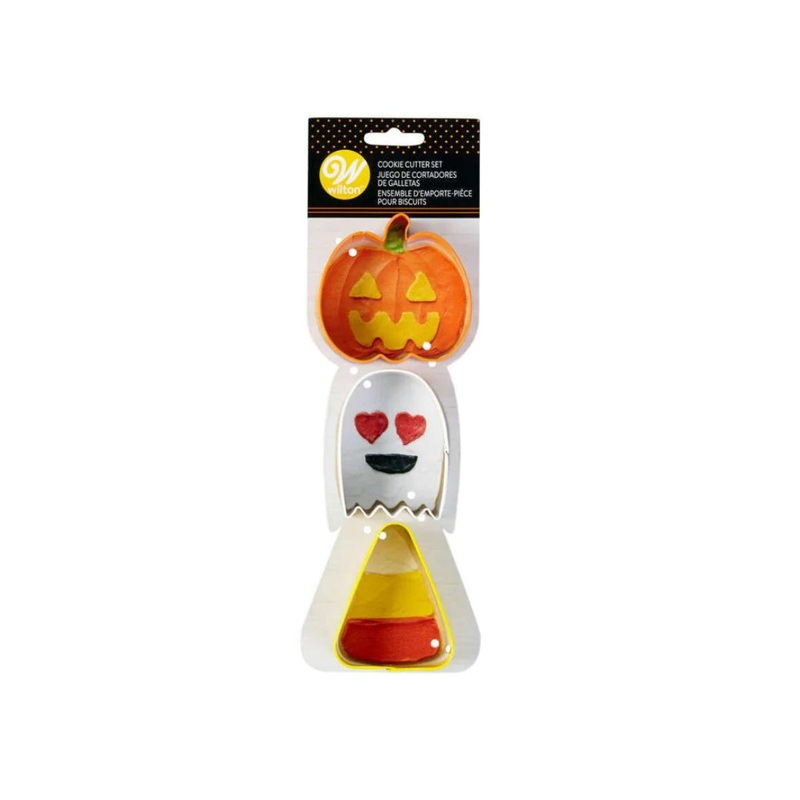 Wilton Pumpkin Ghost Candy Corn 3pce Cookie Cutter Set