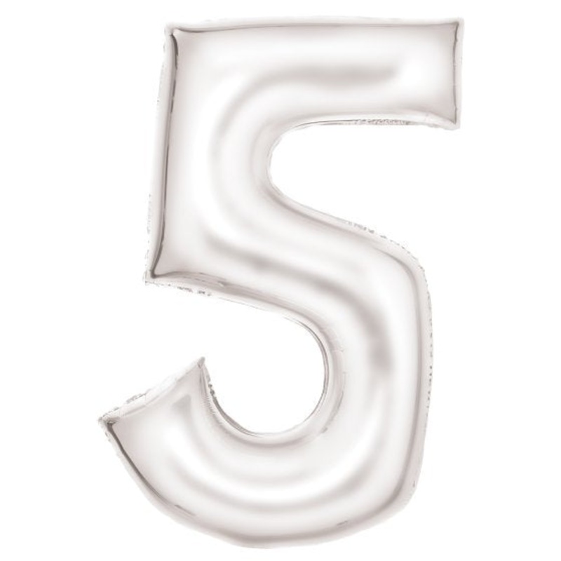 86cm Silk Lustre White Foil Balloon - 5