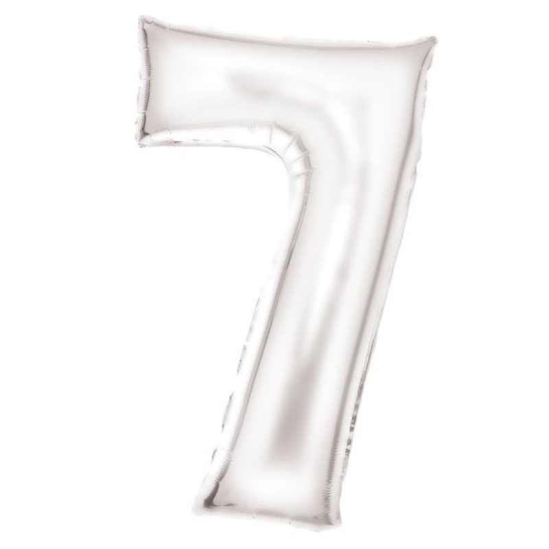 86cm Silk Lustre White Foil Balloon - 7