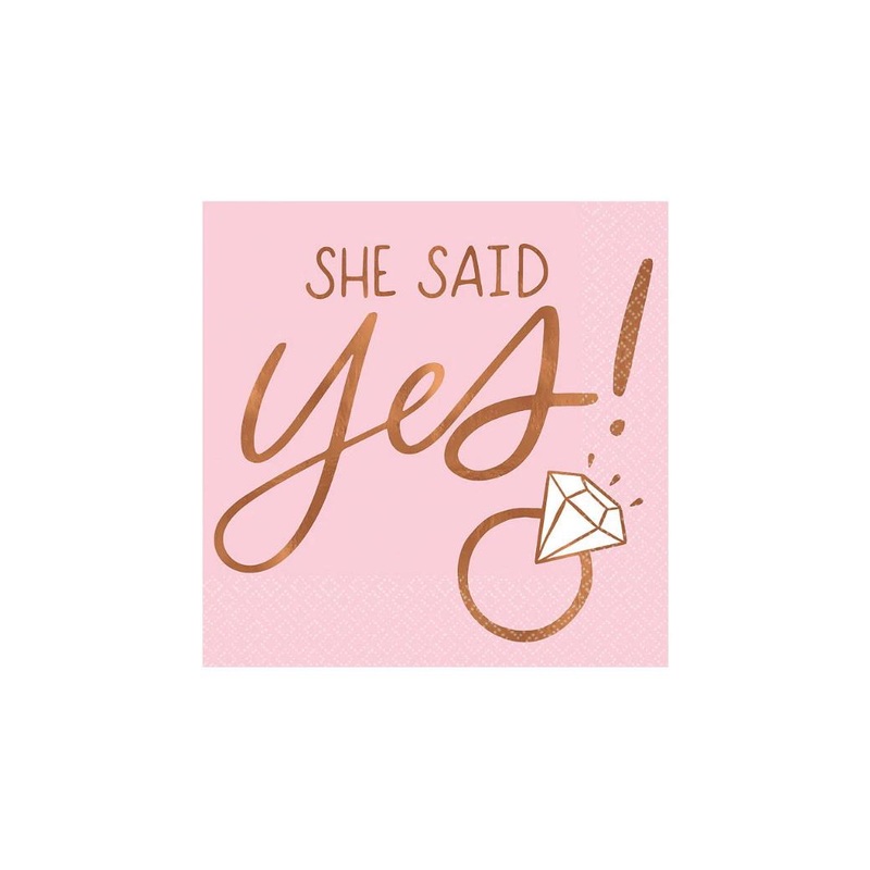 Blush Wedding Beverage Napkins 16pk