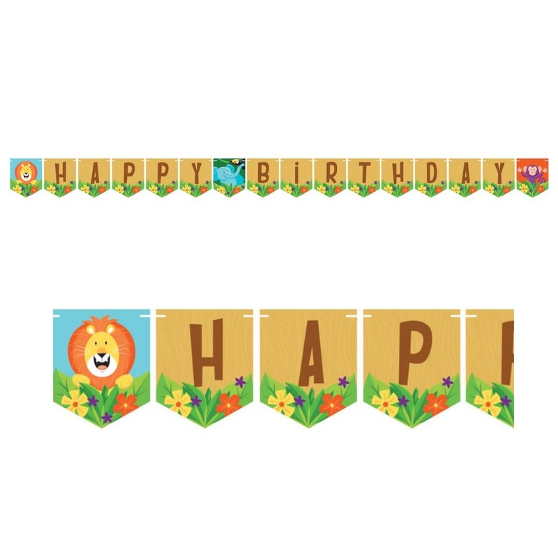 Jungle Safari Happy Birthday Banner