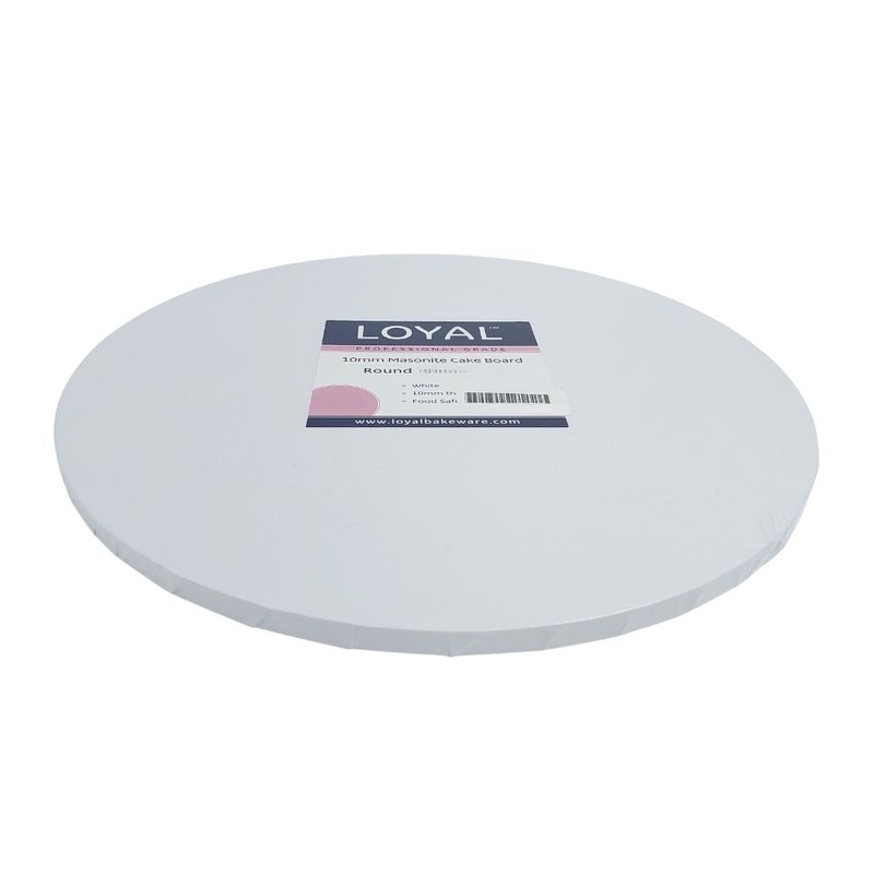 LOYAL White 10mm Masonite Round Cake Board 14in