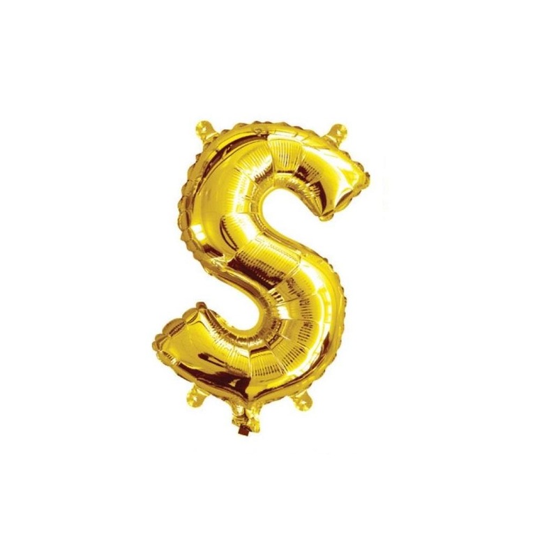 Mini Gold Foil Balloon - Letter S