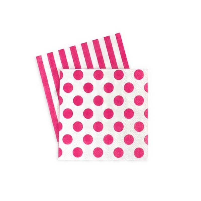Paper Eskimo Beverage Napkins 20pk - Pop Pink