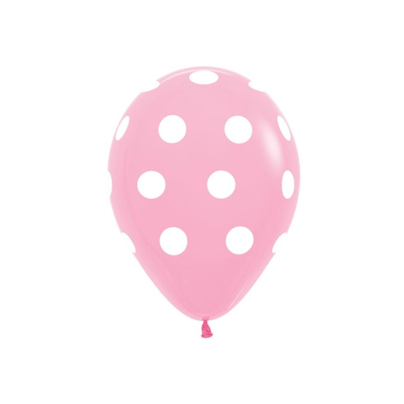 Pink Polka Dot Balloons 12pk