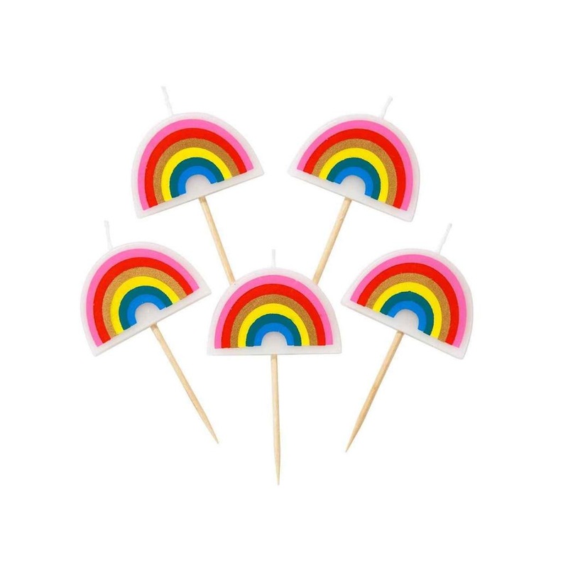 Rainbow Brights Rainbow Shaped Candles 5pk