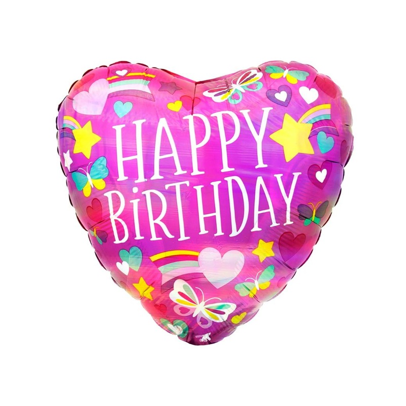 Rainbow Heart Birthday Foil Balloon