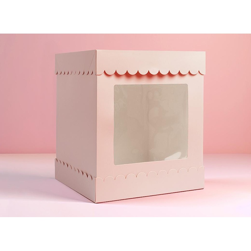 Scalloped 10" Cake Box - Pastel Pink