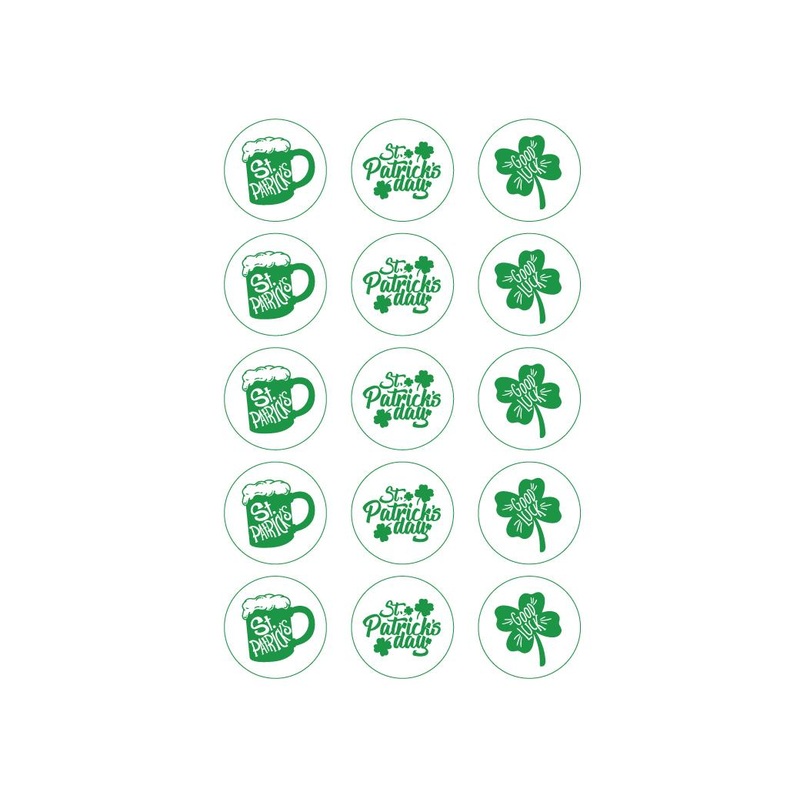 St Patrick's Edible Cupcake Toppers