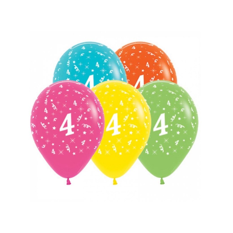 4th Birthday Balloon - Tropical