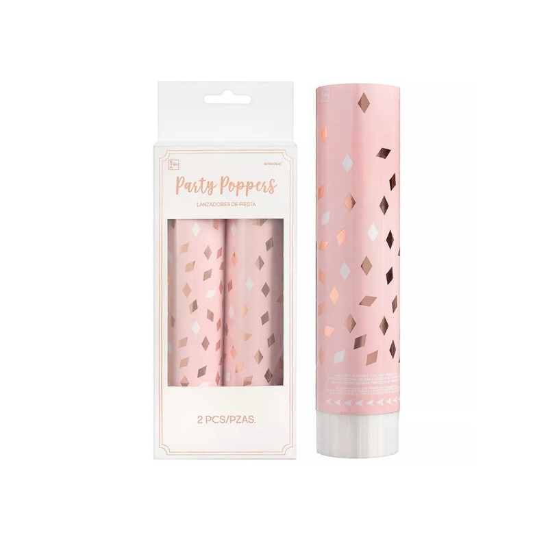 Blush Birthday Confetti Poppers 2pk