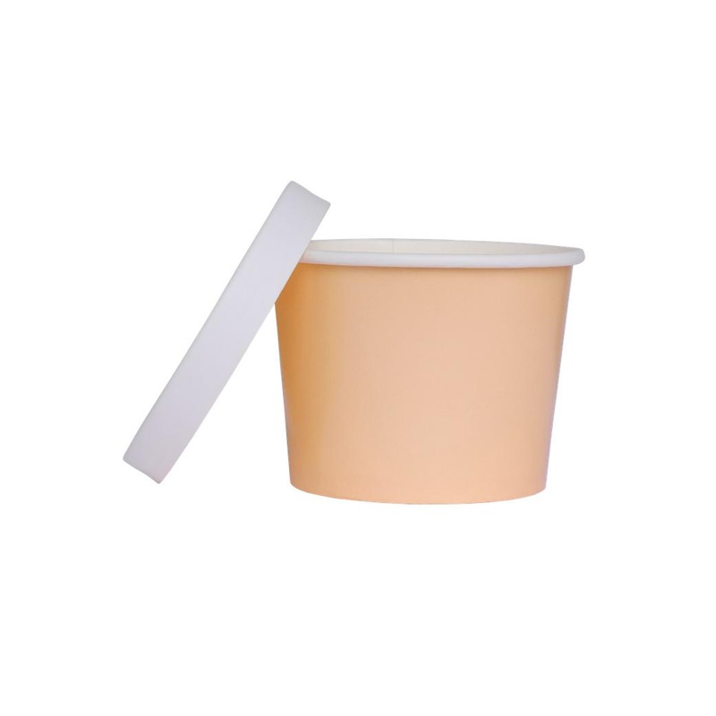 Luxe Paper Tub with Lid 5pk - Peach