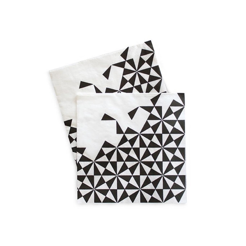 Paper Eskimo Napkins - Black Geo
