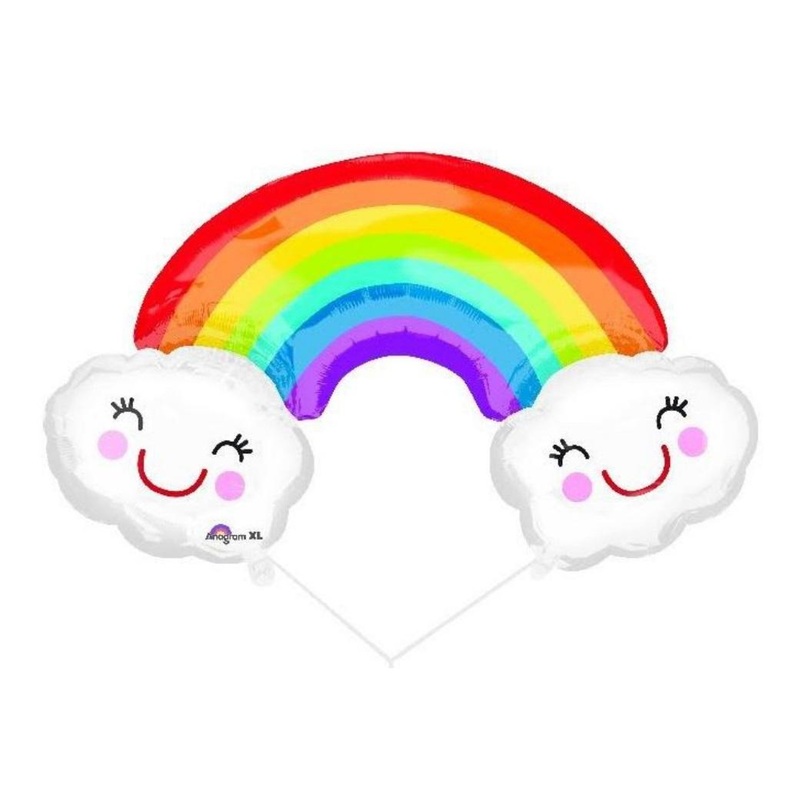 Rainbow & Clouds SuperShape Balloon