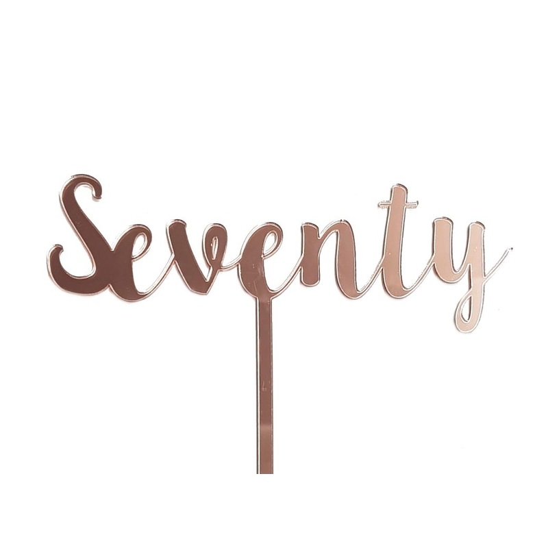 Seventy Cake Topper - Rose Gold Mirror