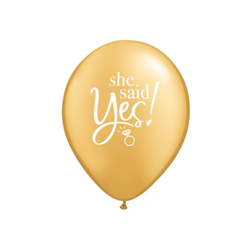 She Said Yes Gold Balloon 5pk