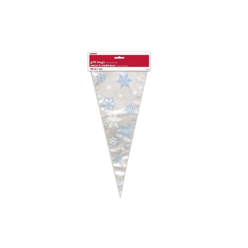 Snowflake Cone Treat Bags - 20pk