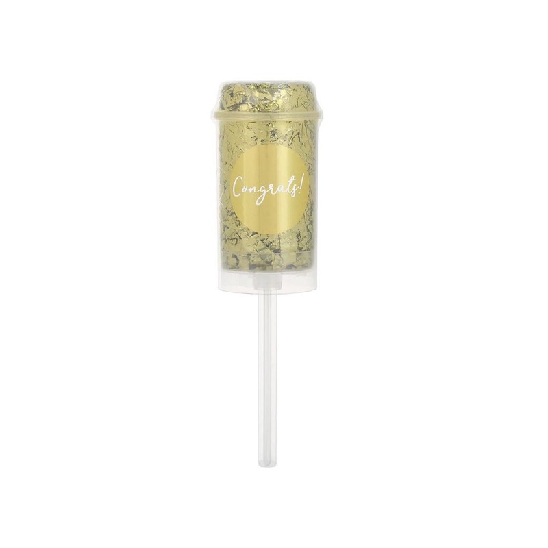 Wedding Push Up Confetti Poppers 2pk - Gold