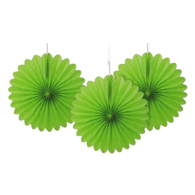 3 Pack Tissue Fans - Lime Green
