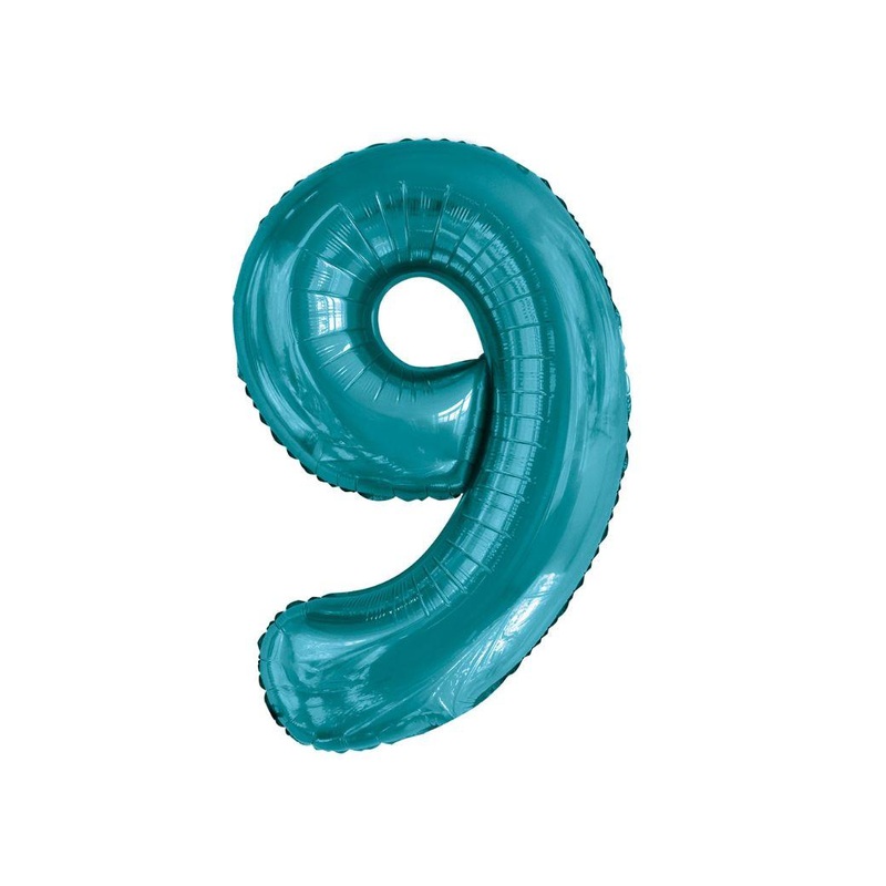 86cm Teal Number Balloon - 9