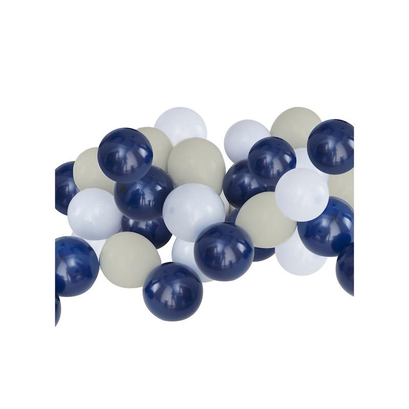 Navy, Blue & Grey Mosaic Balloons 40pk