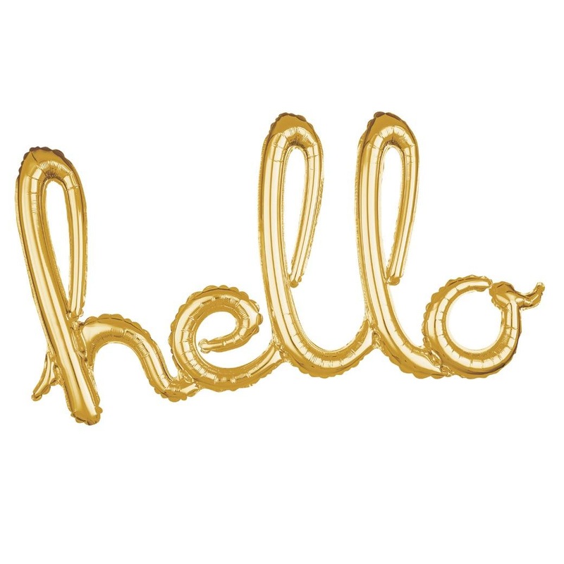 Script Balloon Gold Hello