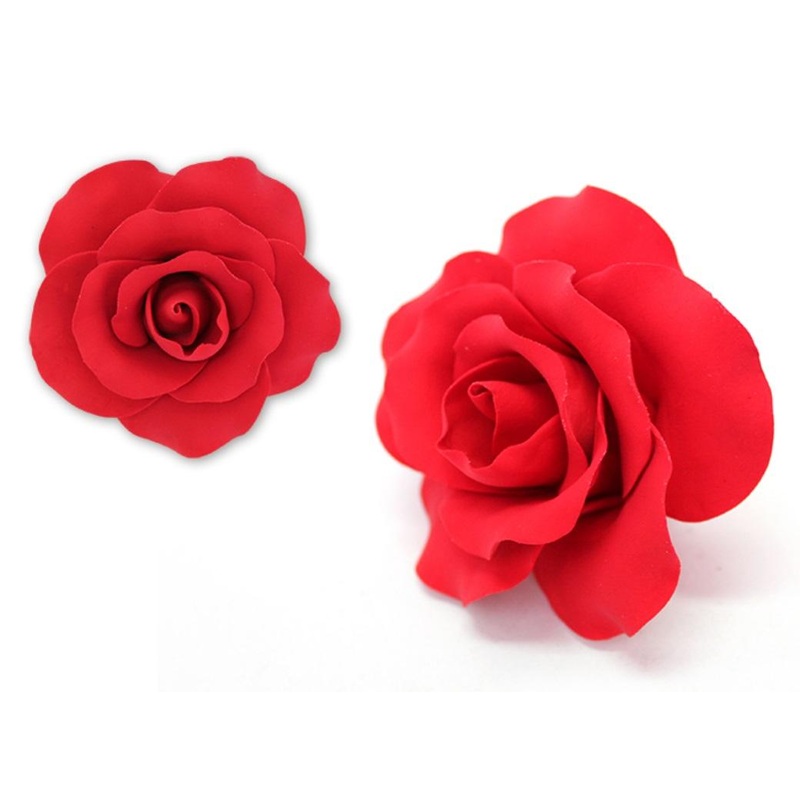 Single Gumpaste Rose Large - Red